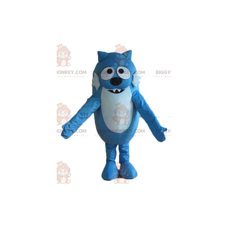 Δίχρωμη στολή μασκότ με μπλε σκύλο BIGGYMONKEY™ -