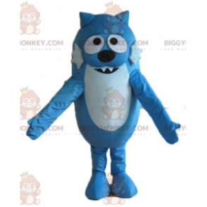 Costume de mascotte BIGGYMONKEY™ de chat de chien bleu bicolore
