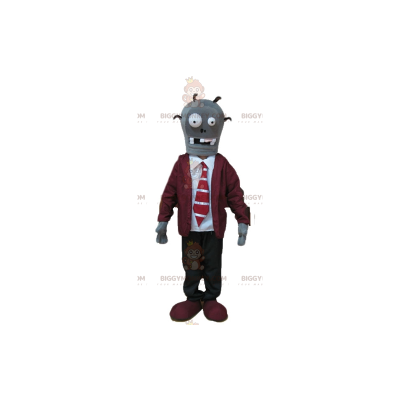 Undead Skeleton BIGGYMONKEY™ Mascot Costume in Tie Suit –