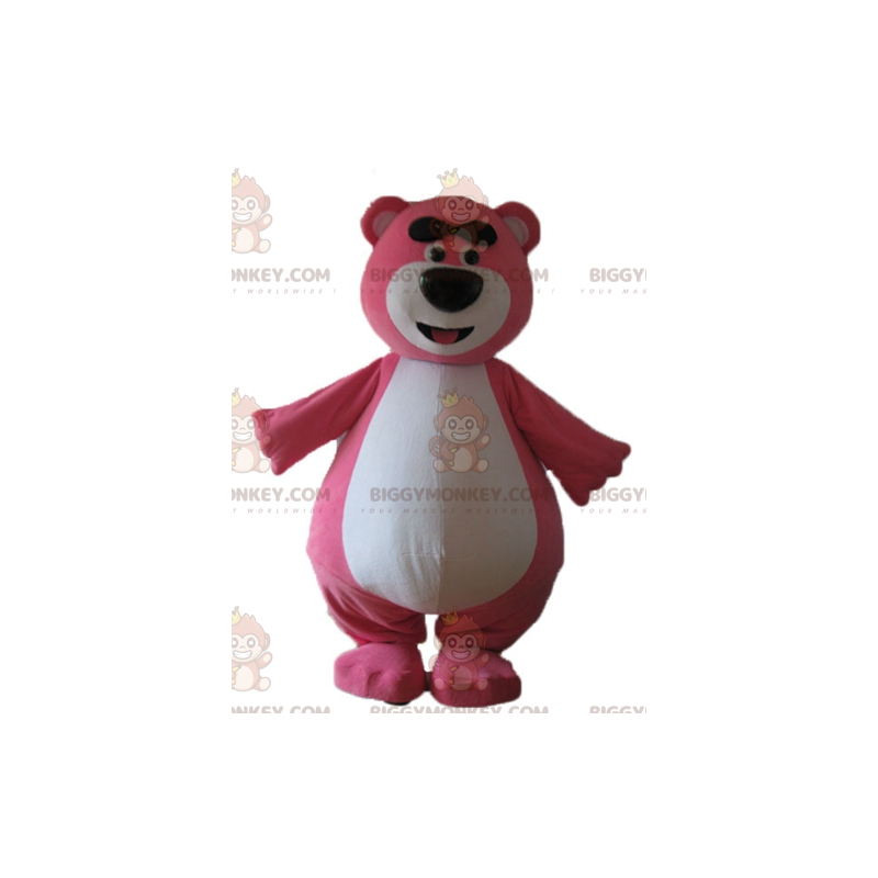 Costume da mascotte BIGGYMONKEY™ con orsacchiotto bianco e rosa