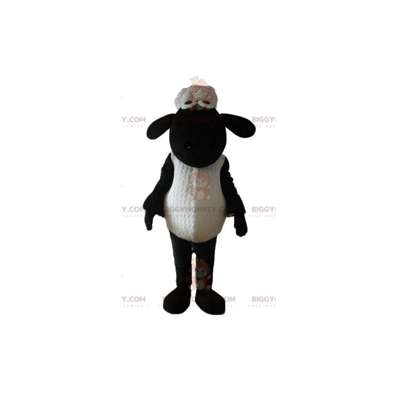 Costume mascotte BIGGYMONKEY™ Pecora cartone animato in bianco