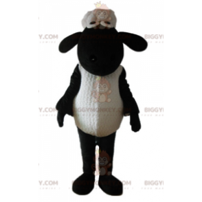 Costume de mascotte BIGGYMONKEY™ de Shaun mouton noir et blanc