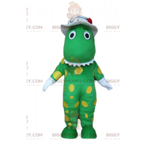 Costume da mascotte BIGGYMONKEY™ di dinosauro coccodrillo verde