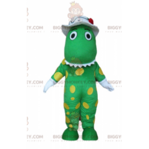 Costume da mascotte BIGGYMONKEY™ di dinosauro coccodrillo verde