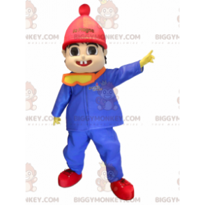 Simpatico costume da mascotte BIGGYMONKEY™ da ragazzino vestito