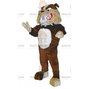 Disfraz de mascota Bulldog marrón beige y blanco BIGGYMONKEY™ -