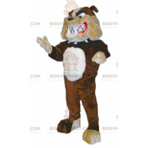 Brun beige og hvid bulldog BIGGYMONKEY™ maskotkostume -