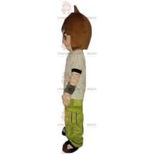 Costume de mascotte BIGGYMONKEY™ de garçon d'ado en tenue verte
