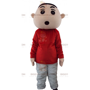Disfraz de mascota BIGGYMONKEY™ para niño joven en traje rojo y