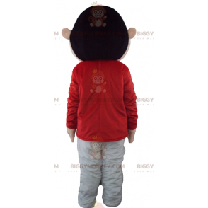 BIGGYMONKEY™-mascottekostuum voor jeugdjongen in rood en grijze