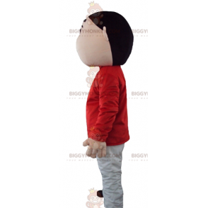 Nuorten pojan BIGGYMONKEY™ maskottiasu punaisessa ja harmaassa