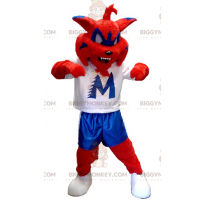 Red Blue and White Cat BIGGYMONKEY™ Mascot Costume –