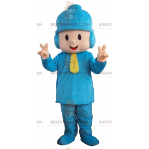 Kostium maskotki chłopca BIGGYMONKEY™ w niebieskim stroju z