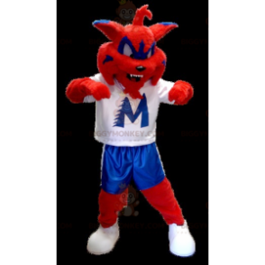 Red Blue and White Cat BIGGYMONKEY™ Mascot Costume -