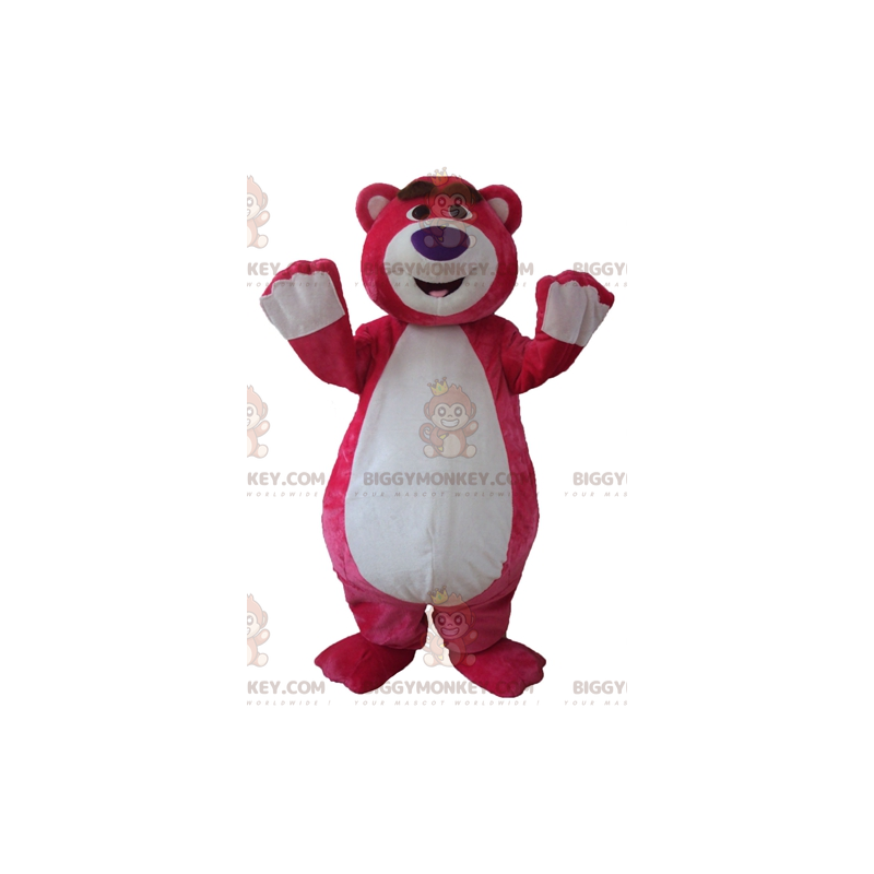 Costume de mascotte BIGGYMONKEY™ de gros nounours rose et blanc