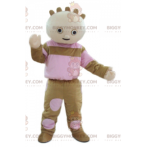 Brown and Pink Baby Doll BIGGYMONKEY™ Mascot Costume –