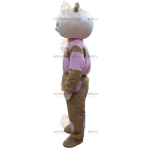 Brown and Pink Baby Doll BIGGYMONKEY™ Mascot Costume -