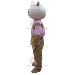 Brown and Pink Baby Doll BIGGYMONKEY™ Mascot Costume –