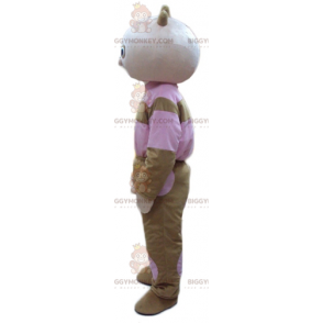 Hnědorůžový kostým pro panenku BIGGYMONKEY™ s maskotem –