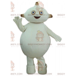 Hauska pullea beige Alien BIGGYMONKEY™ maskottiasu -