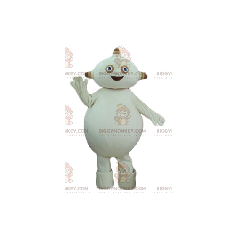 Traje de mascote alienígena BIGGYMONKEY™ engraçado e gordo bege