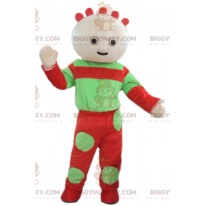 Fantasia de mascote BIGGYMONKEY™ para bebê verde e vermelho –