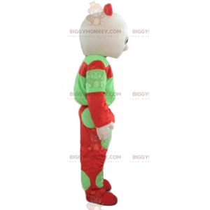 Fantasia de mascote BIGGYMONKEY™ para bebê verde e vermelho –