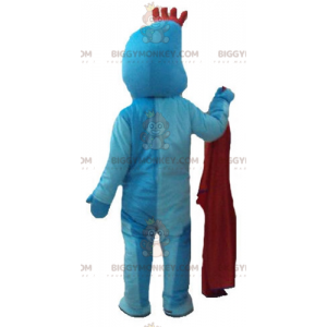 BIGGYMONKEY™ Μασκότ Κοστούμι Μπλε Άντρας με Κόκκινο λοφίο -