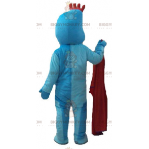 BIGGYMONKEY™ Costume da mascotte Uomo blu con stemma rosso -