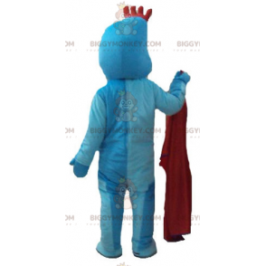 BIGGYMONKEY™ Maskottchenkostüm Blauer Mann mit rotem Kamm -