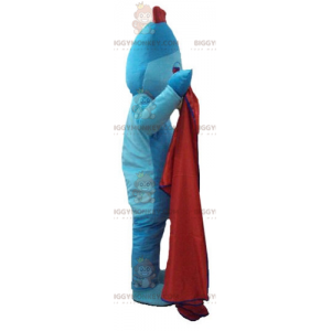 BIGGYMONKEY™ Mascot Costume Blue Man with Red Crest –