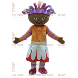 Costume de mascotte BIGGYMONKEY™ de fille d'Africaine en tenue