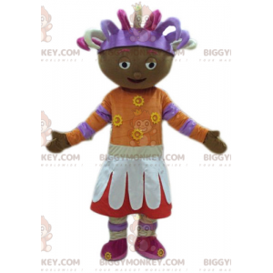 Traje de mascote BIGGYMONKEY™ menina africana com roupa