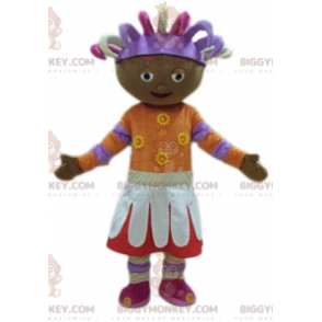 Costume de mascotte BIGGYMONKEY™ de fille d'Africaine en tenue