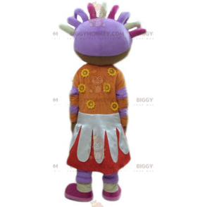 Costume de mascotte BIGGYMONKEY™ de fille d'Africaine en tenue