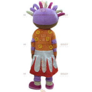 Traje de mascote BIGGYMONKEY™ menina africana com roupa