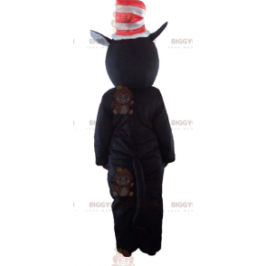 BIGGYMONKEY™ Costume da mascotte gatto grande bianco e nero con