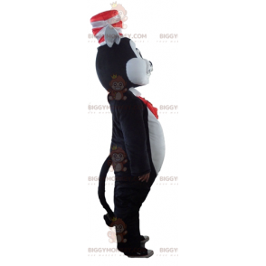 BIGGYMONKEY™ Costume da mascotte gatto grande bianco e nero con