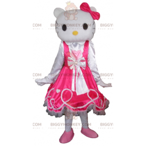 BIGGYMONKEY™ Hello Kitty berömd tecknad vit kattmaskotdräkt -