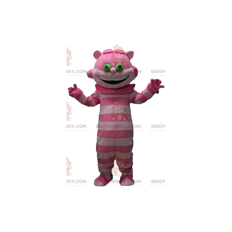 Costume da mascotte Chafouin gatto rosa Alice nel Paese delle