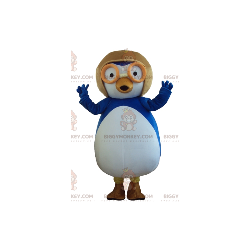 BIGGYMONKEY™ Mascottekostuum met grote blauwe en witte vogel