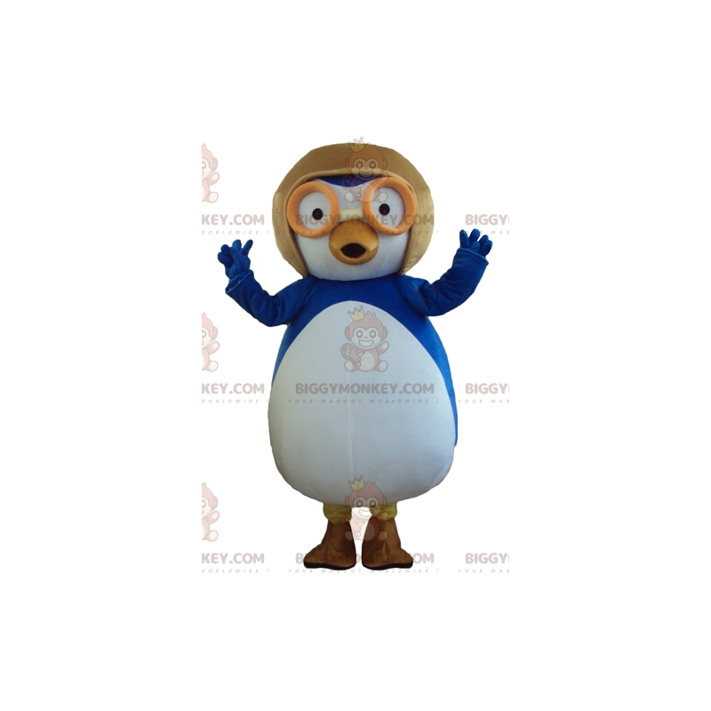 BIGGYMONKEY™ Maskottchen-Kostüm mit großem blau-weißem Vogel