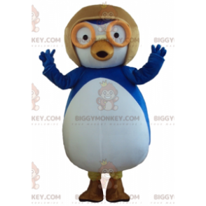 BIGGYMONKEY™ Costume da mascotte grande uccello blu e bianco