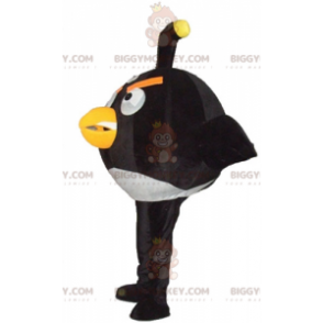 Traje de mascote BIGGYMONKEY™ de grande pássaro preto e branco