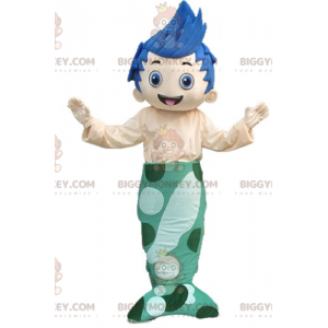 Blue Haired Mermaid Boy BIGGYMONKEY™ Mascot Costume –