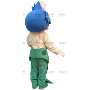 Fantasia de mascote menino sereia de cabelo azul BIGGYMONKEY™ –