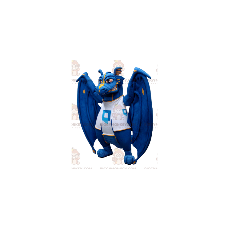 Costume da mascotte BIGGYMONKEY™ drago blu e bianco -