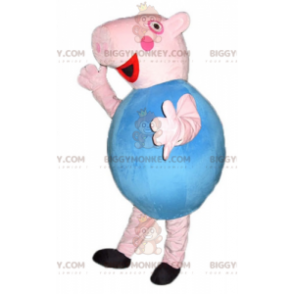Χαριτωμένη στρογγυλή στολή μασκότ BIGGYMONKEY™ με ροζ και μπλε