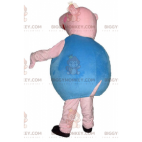Bonito disfraz de mascota BIGGYMONKEY™ de cerdito rosa y azul