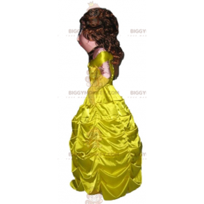 Princess BIGGYMONKEY™ Mascot Costume Wearing A Beautiful Yellow